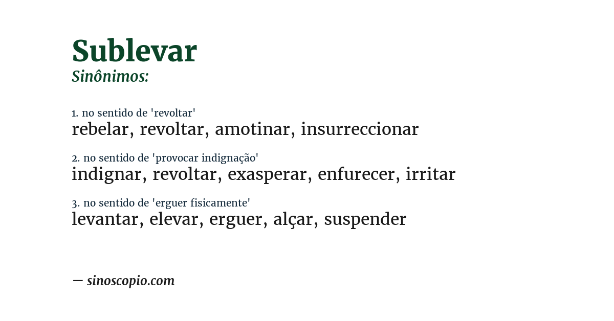 Sinônimo de sublevar