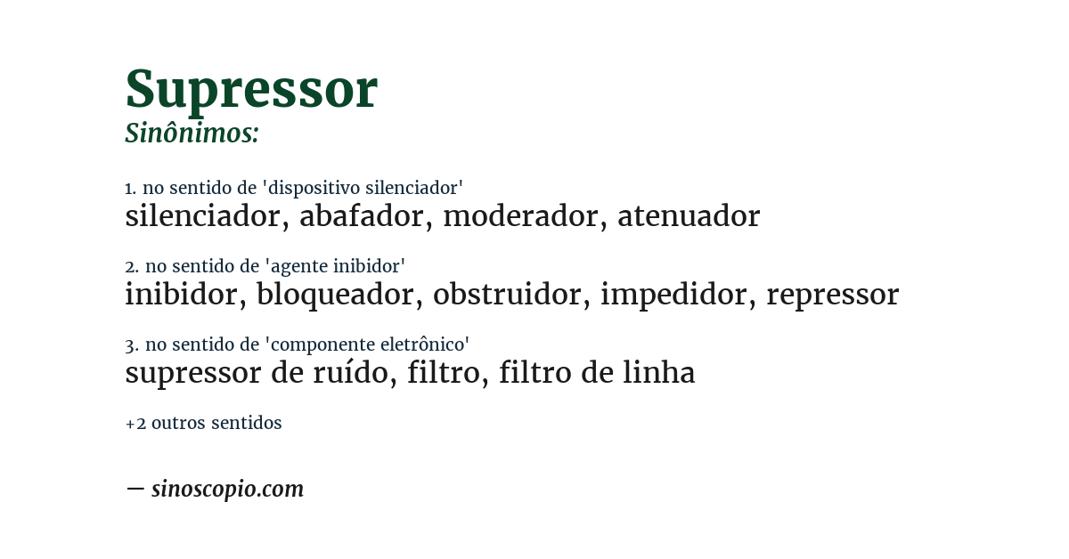 Sinônimo de supressor
