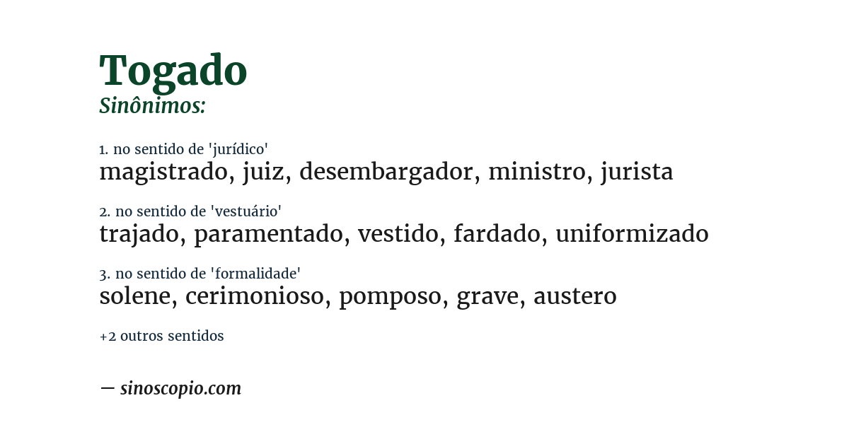 Sinônimo de togado