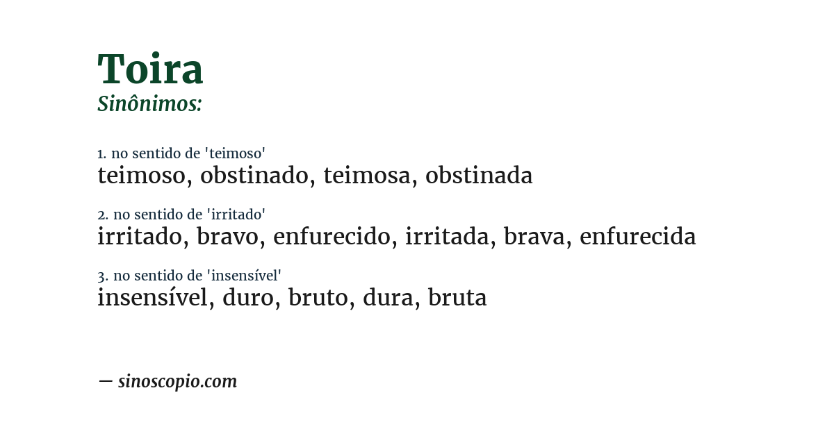 Sinônimo de toira