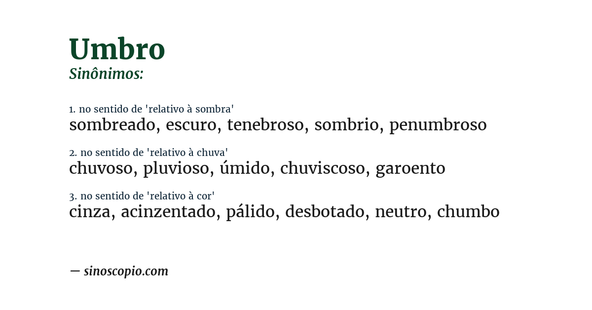 Sinônimo de umbro