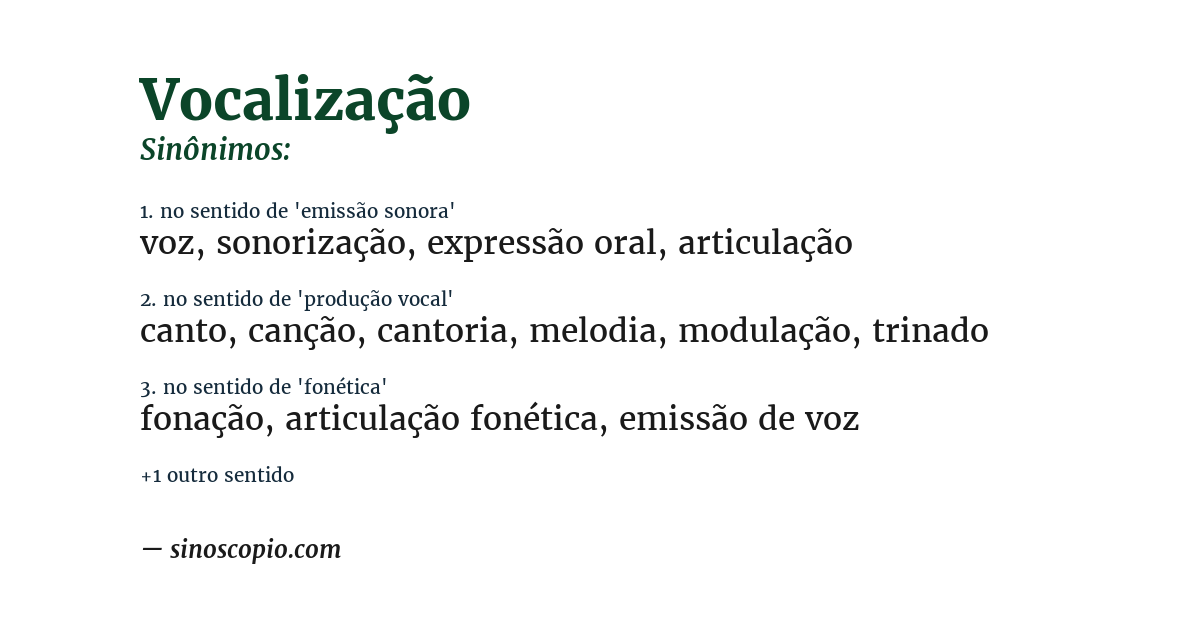 Sinônimo de vocalização