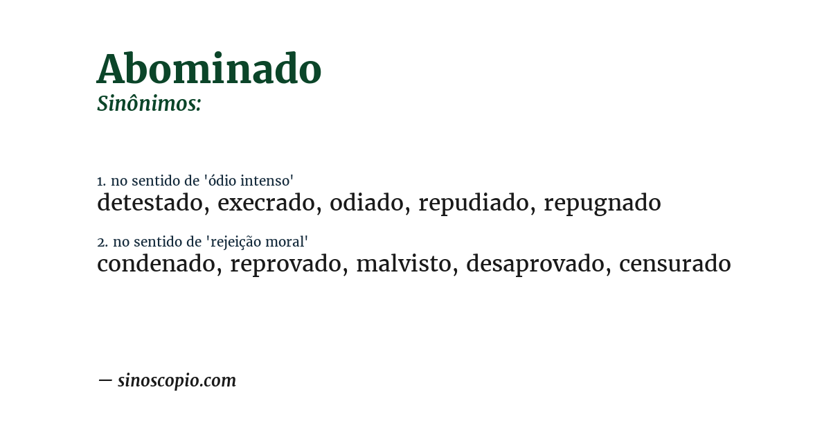 Sinônimo de abominado