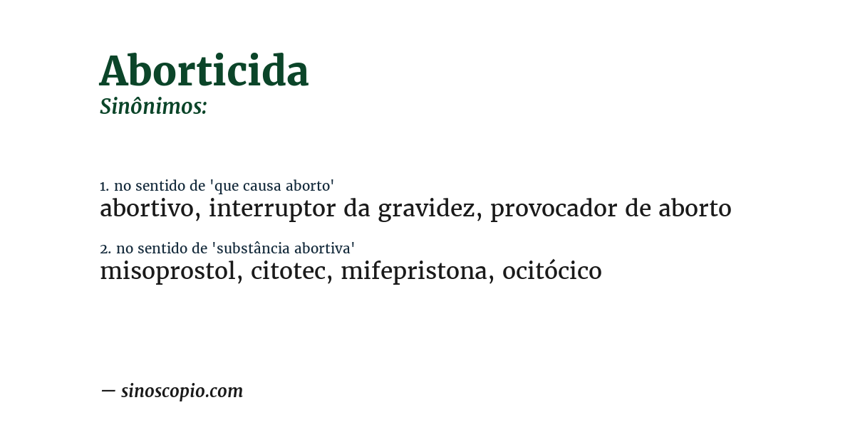Sinônimo de aborticida
