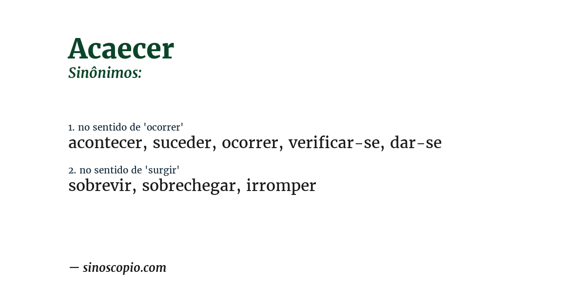 Sinônimo de acaecer
