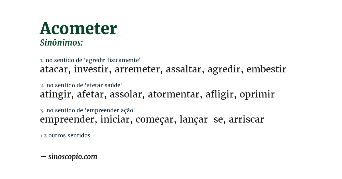 Sinônimo de acometer