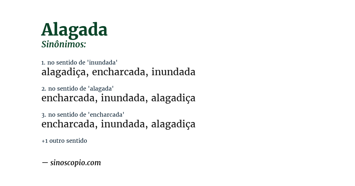 Sinônimo de alagada