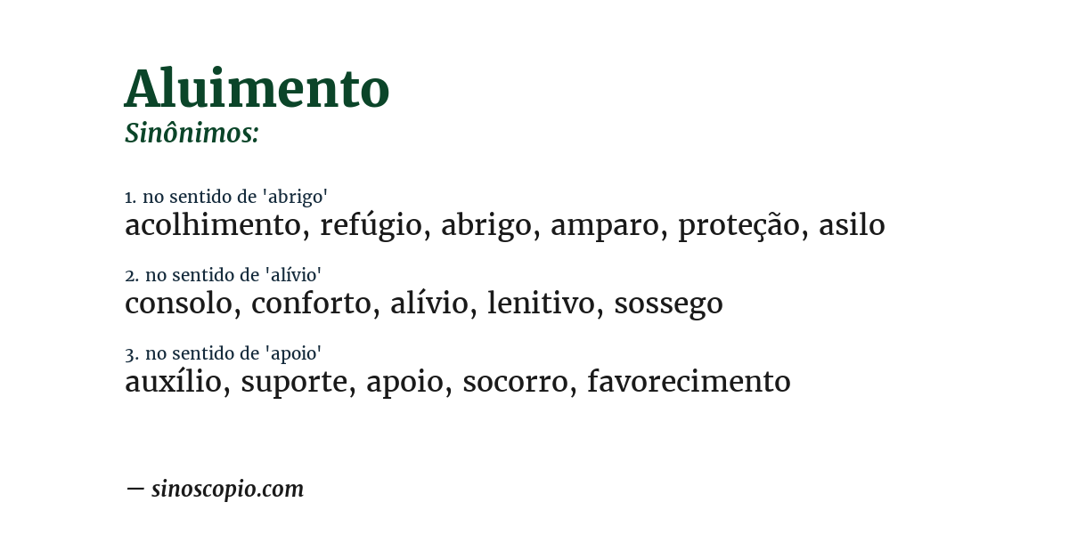 Sinônimo de aluimento