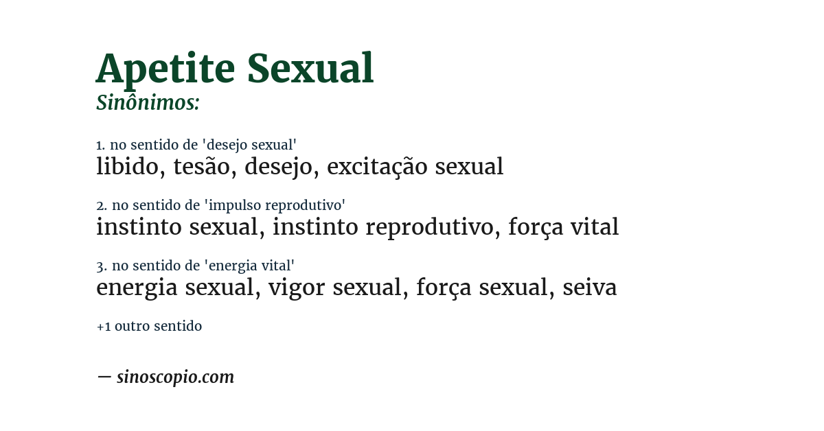 Sinônimo de apetite sexual