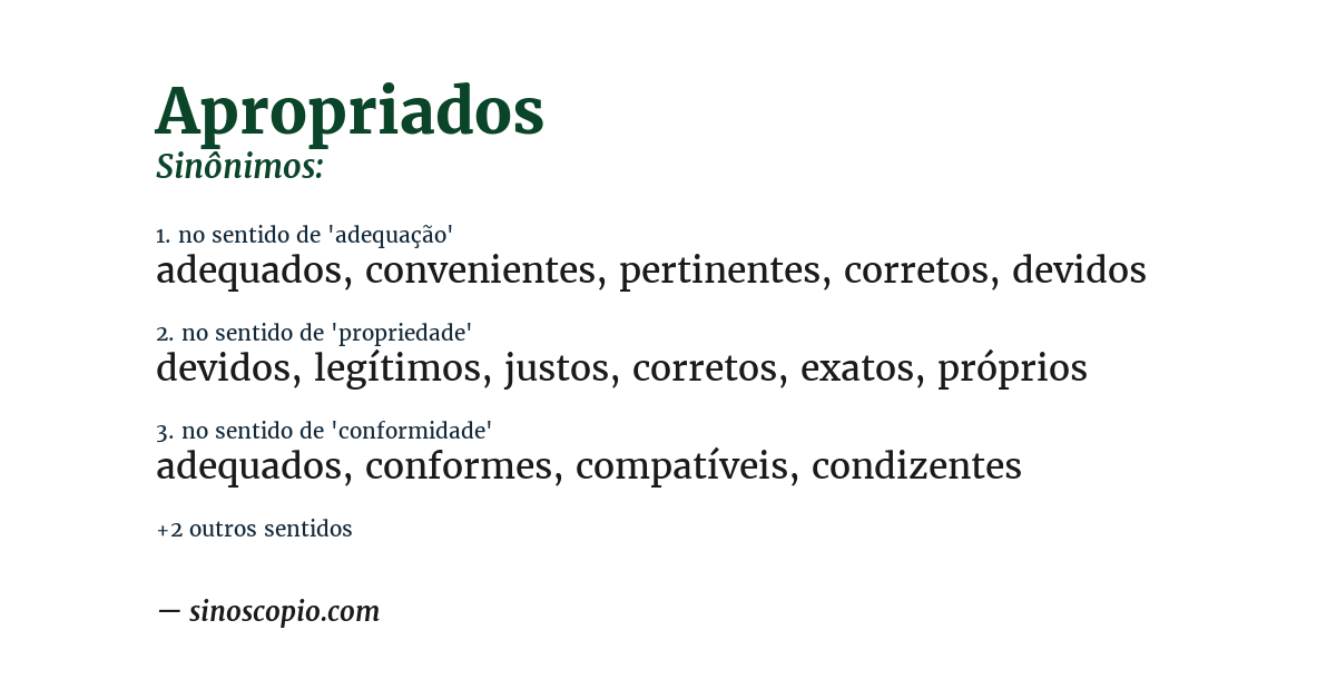 Sinônimo de apropriados