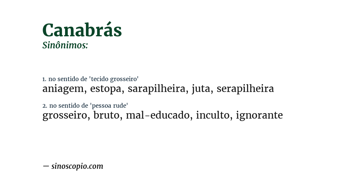 Sinônimo de canabrás