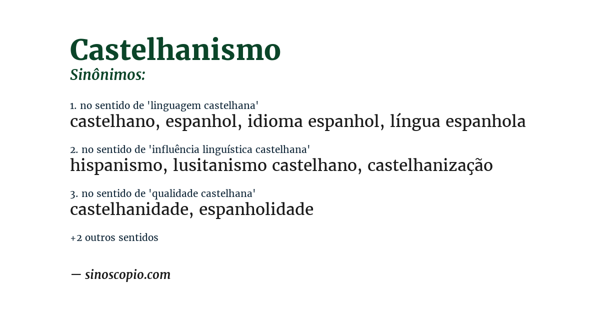 Sinônimo de castelhanismo