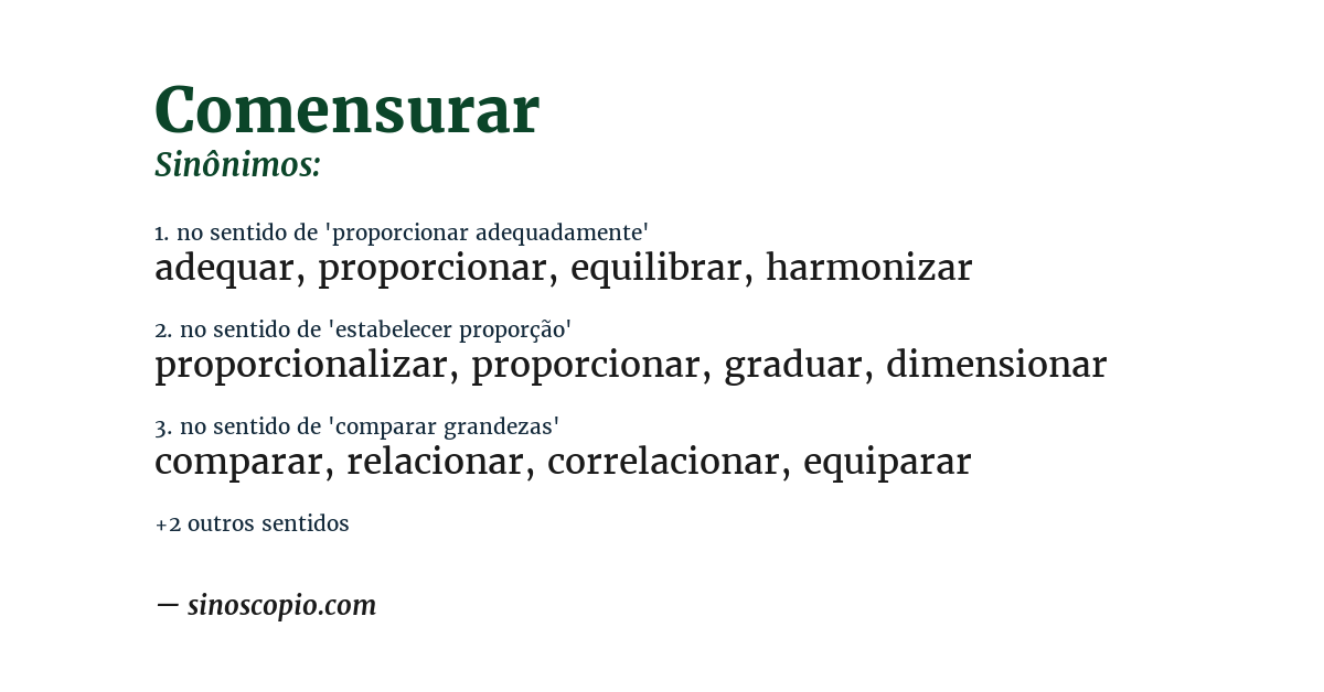 Sinônimo de comensurar