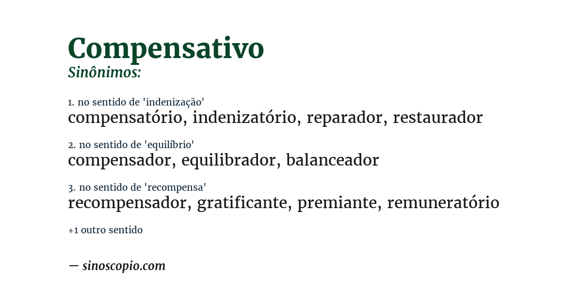 Sinônimo de compensativo
