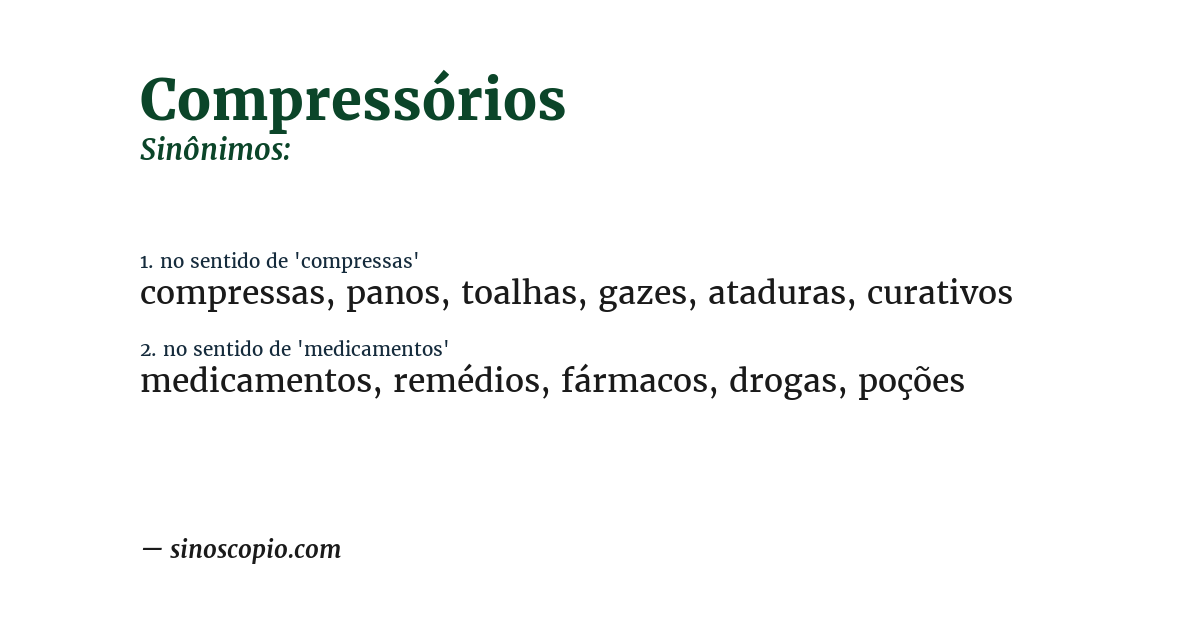 Sinônimo de compressórios