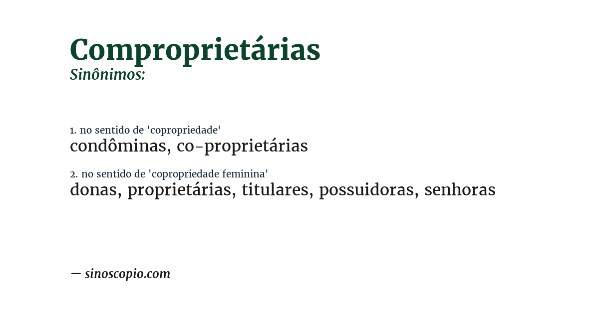Sinônimo de comproprietárias