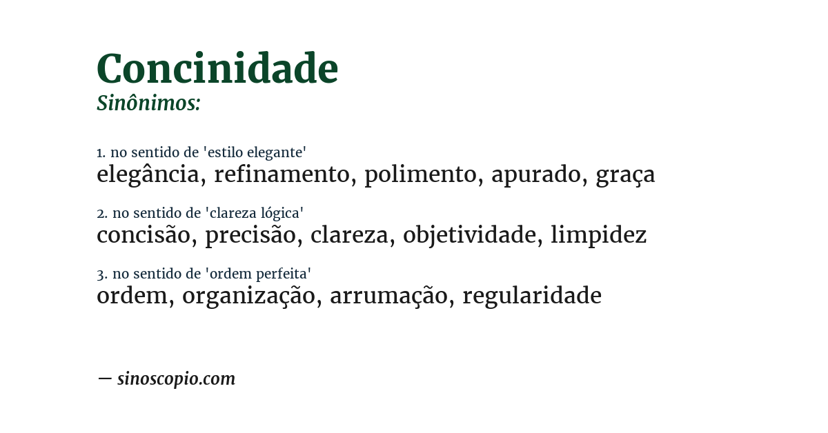Sinônimo de concinidade