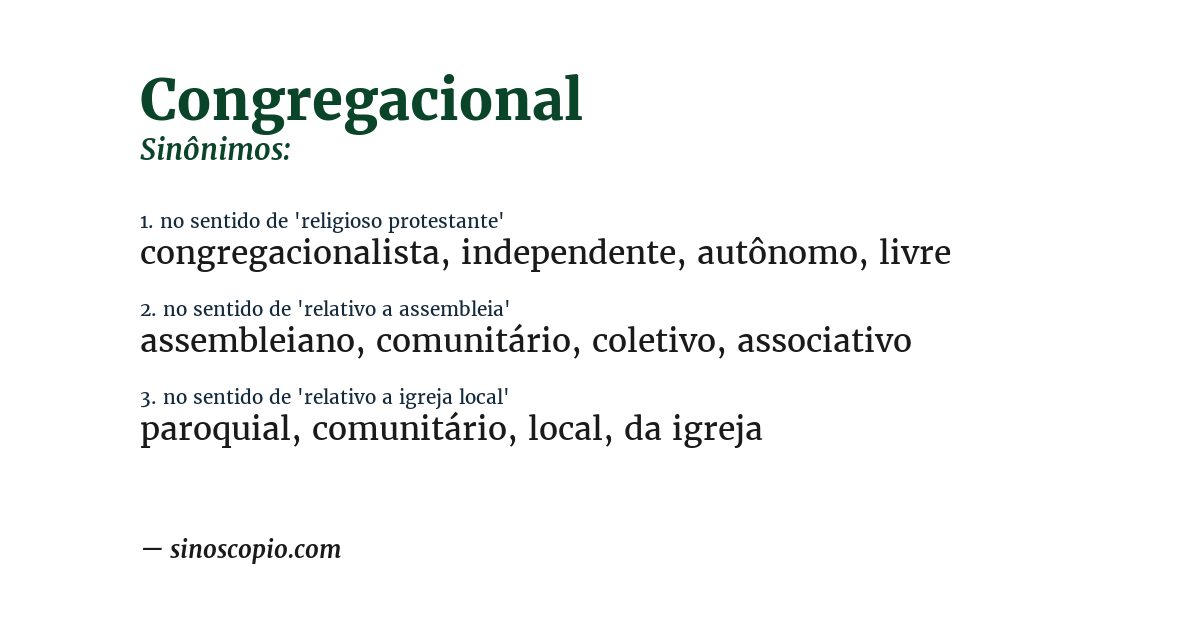 Sinônimo de congregacional