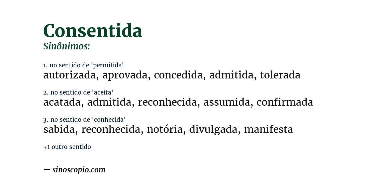 Sinônimo de consentida
