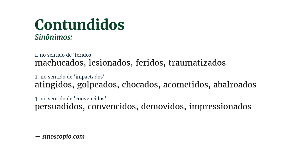 Sinônimo de contundidos
