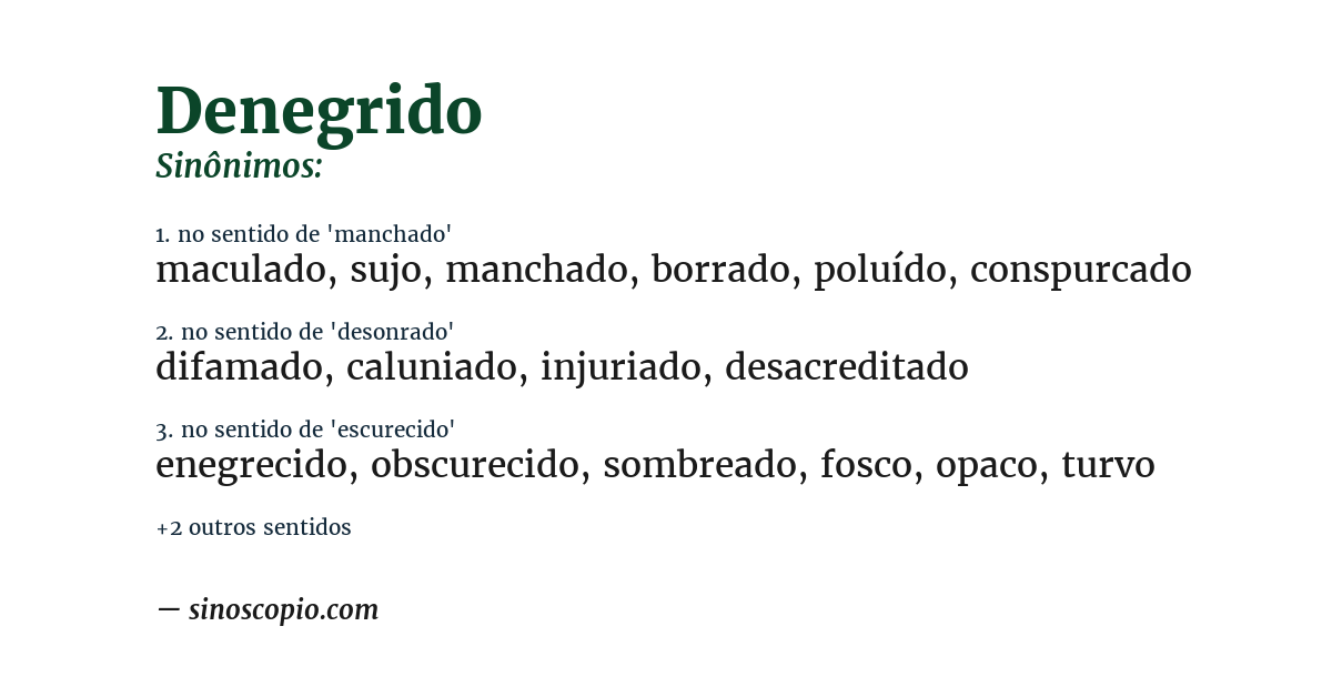 Sinônimo de denegrido