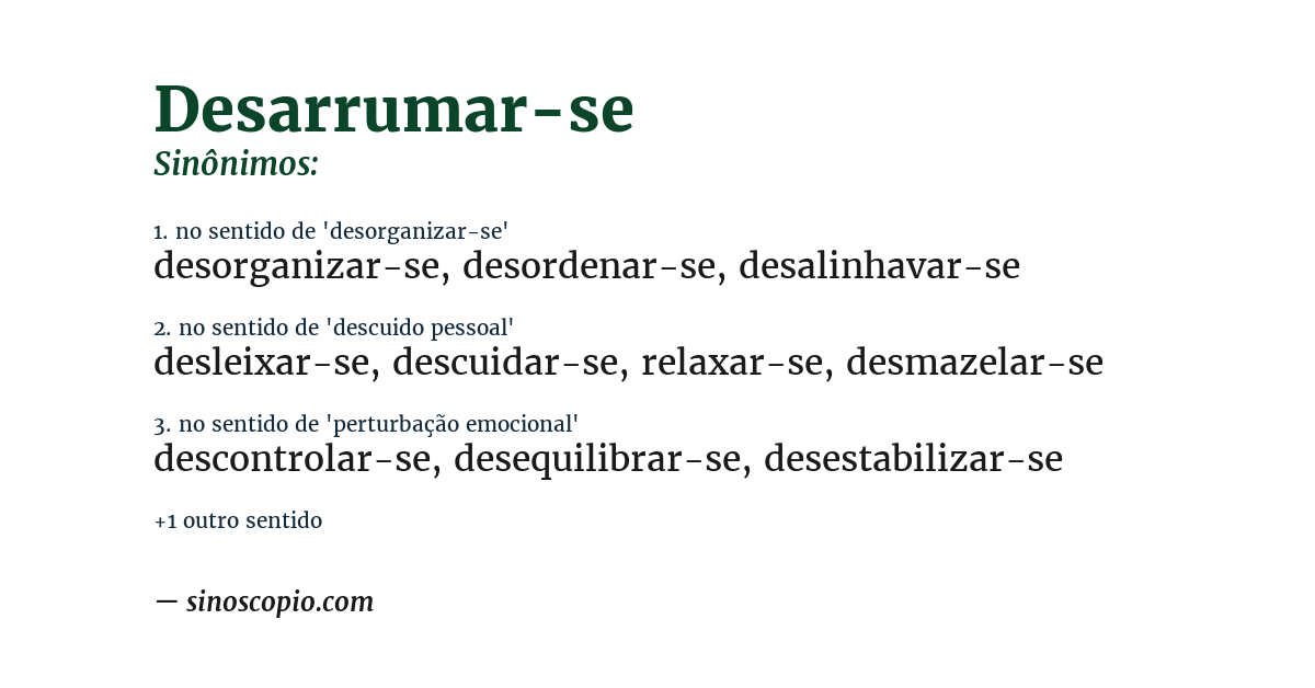 Sinônimo de desarrumar-se