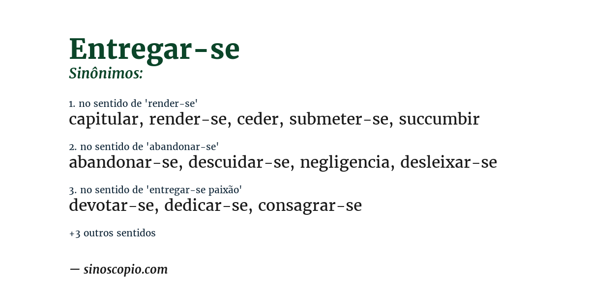 Sinônimo de entregar-se