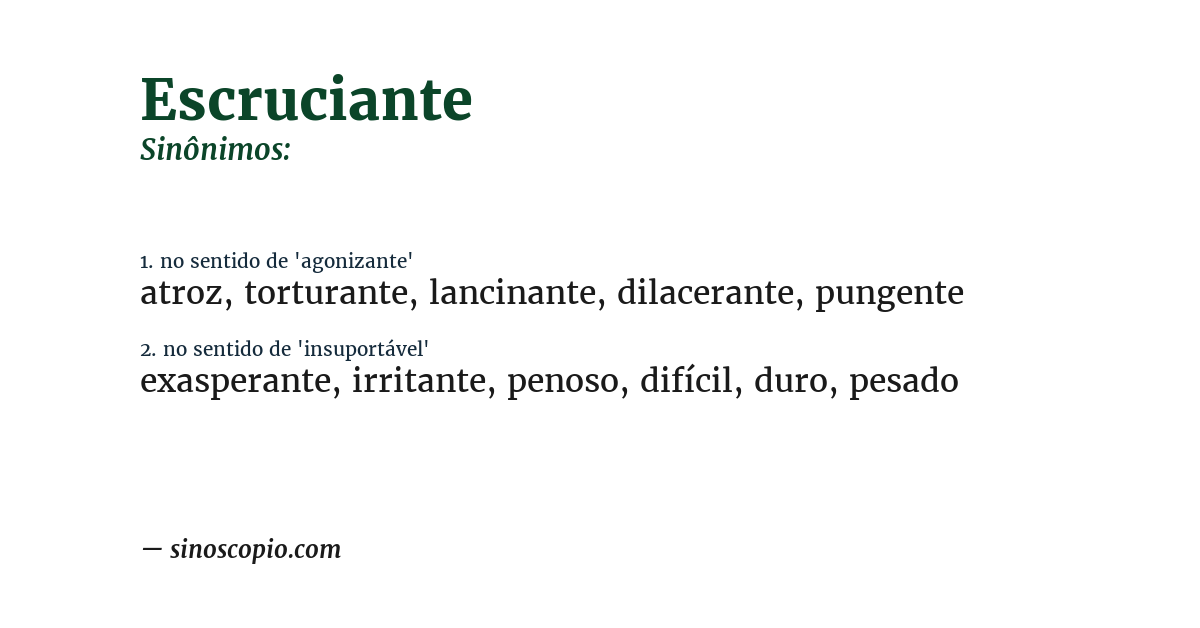 Sinônimo de escruciante