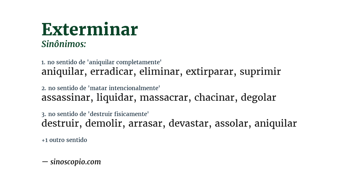 Sinônimo de exterminar