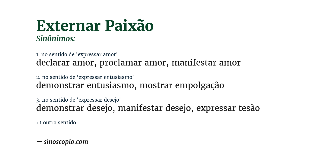 Sinônimo de externar paixão