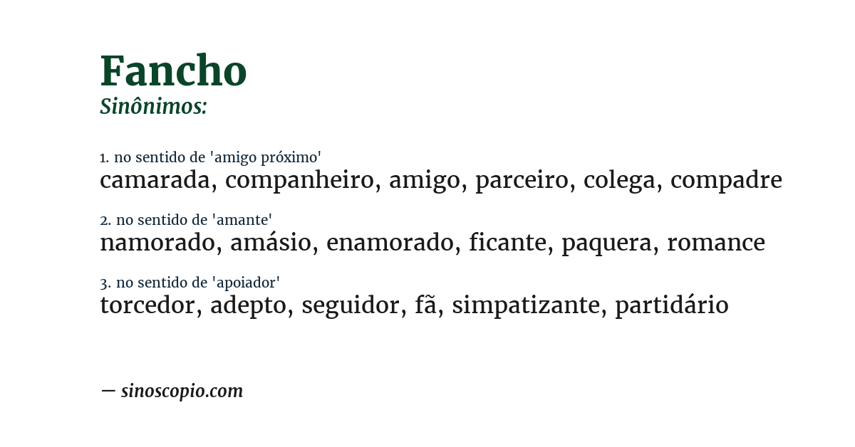Sinônimo de fancho
