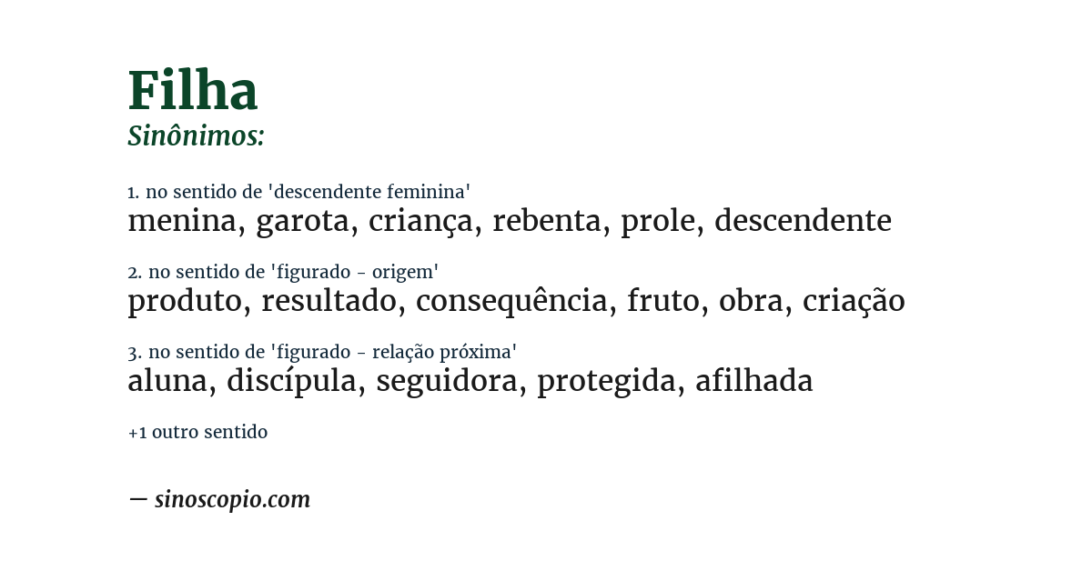 Sinônimo de filha