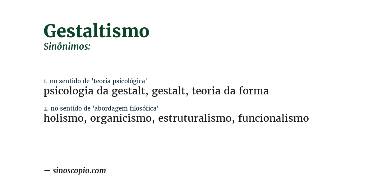 Sinônimo de gestaltismo