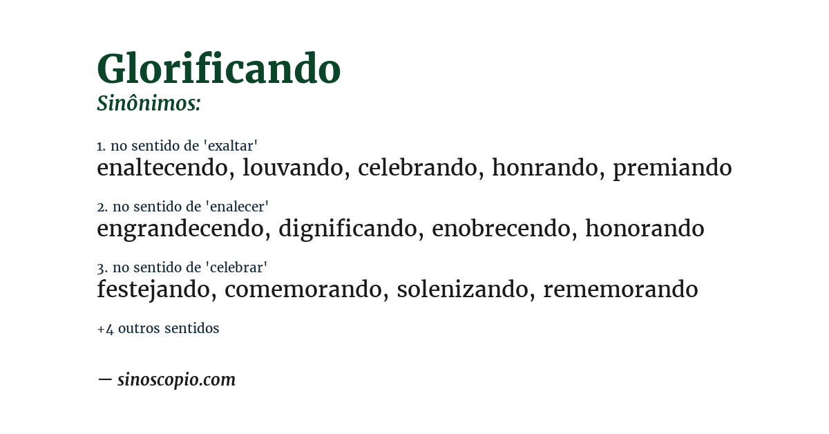 Sinônimo de glorificando