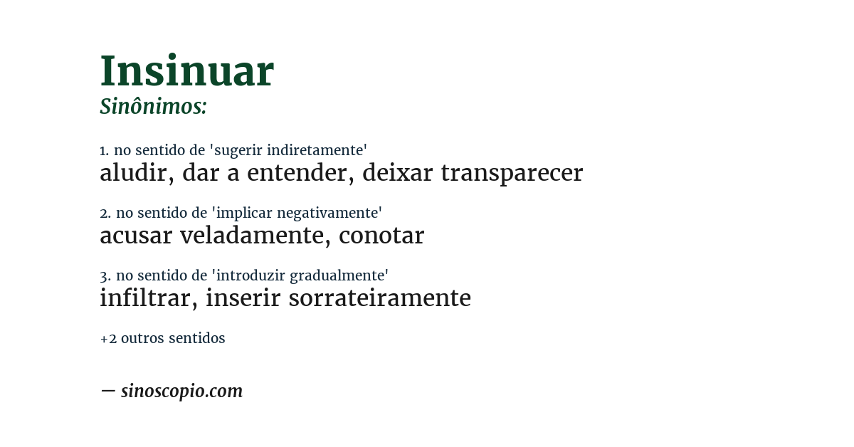 Sinônimo de insinuar