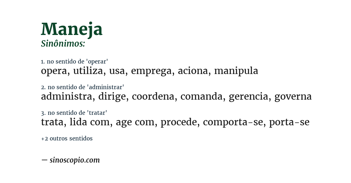 Sinônimo de maneja