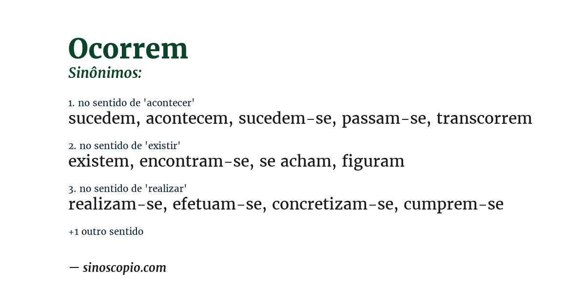 Sinônimo de ocorrem
