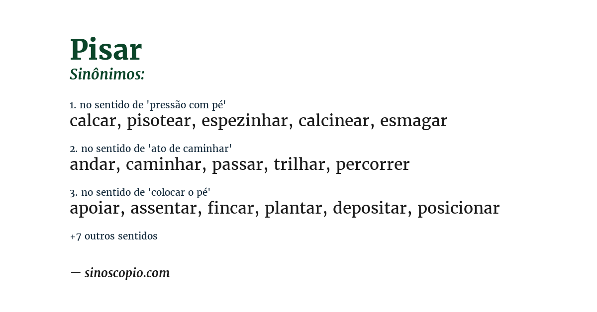 Sinônimo de pisar