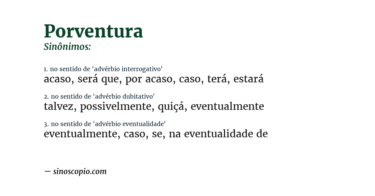Sinônimo de porventura