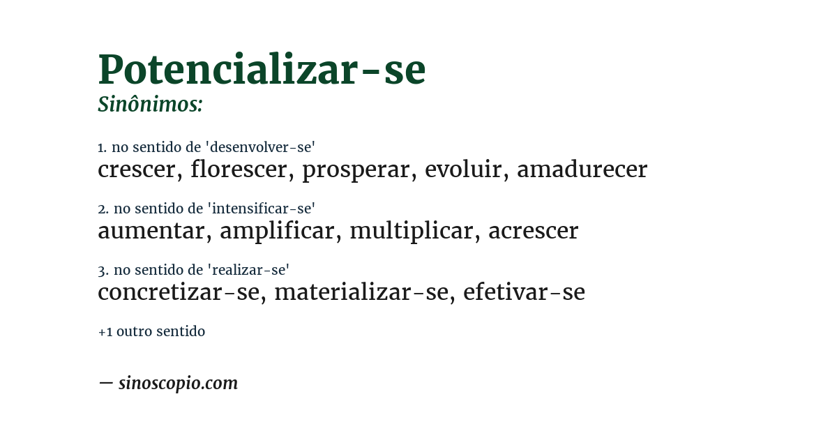 Sinônimo de potencializar-se