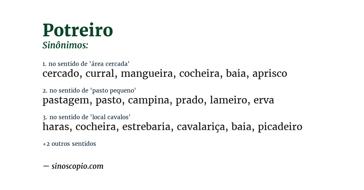 Sinônimo de potreiro