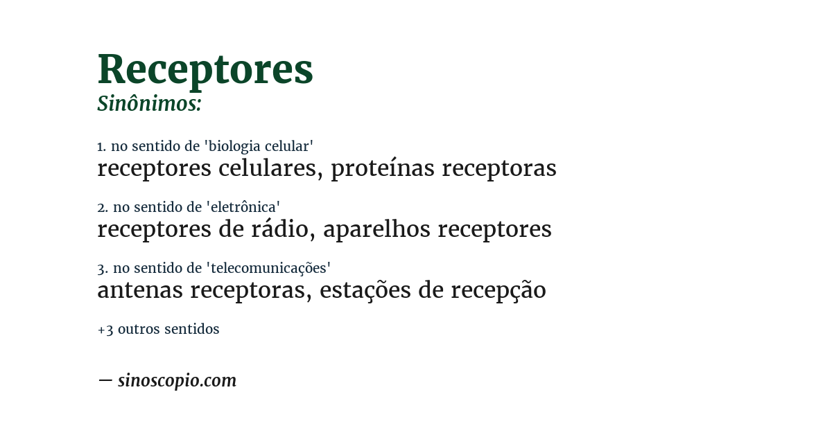 Sinônimo de receptores