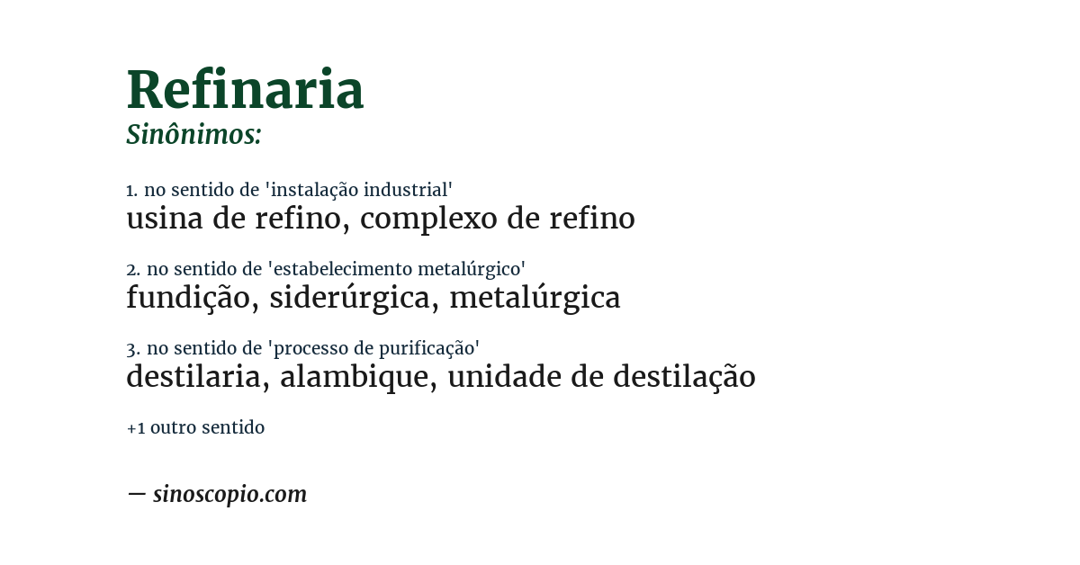 Sinônimo de refinaria