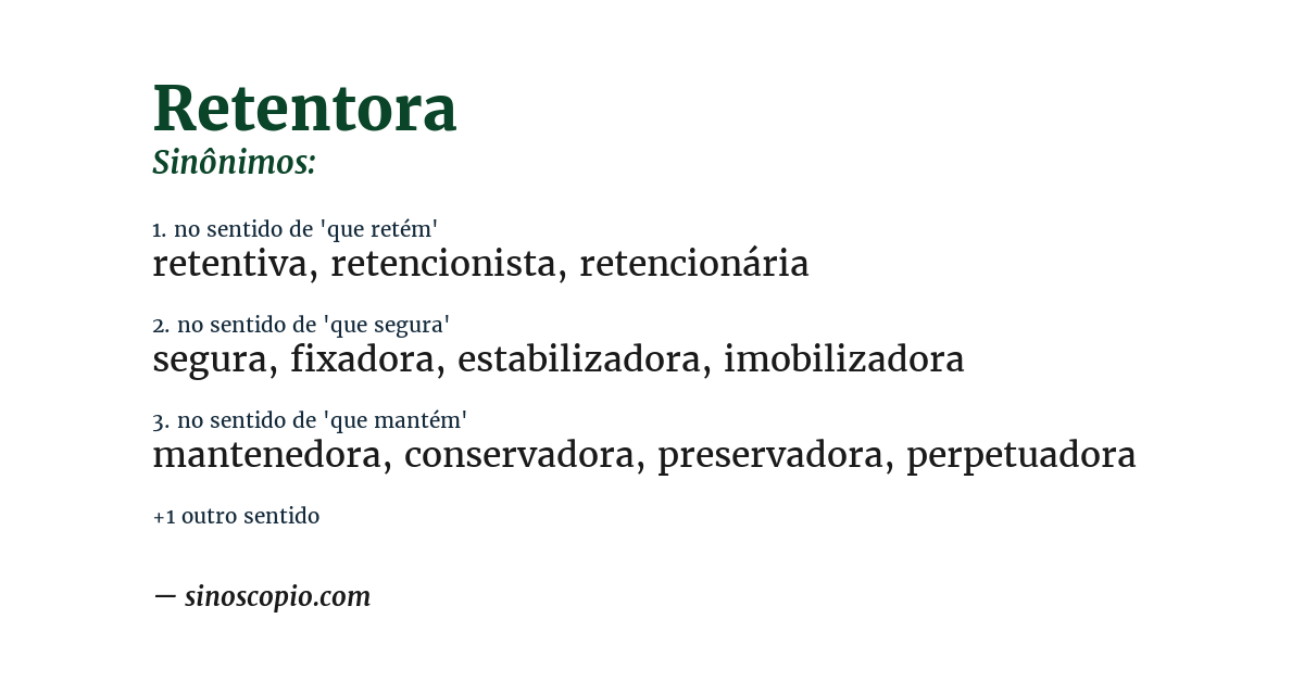 Sinônimo de retentora
