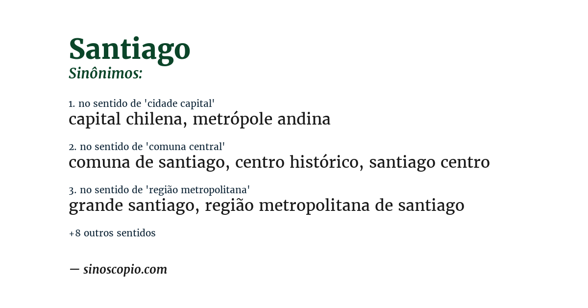 Sinônimo de santiago