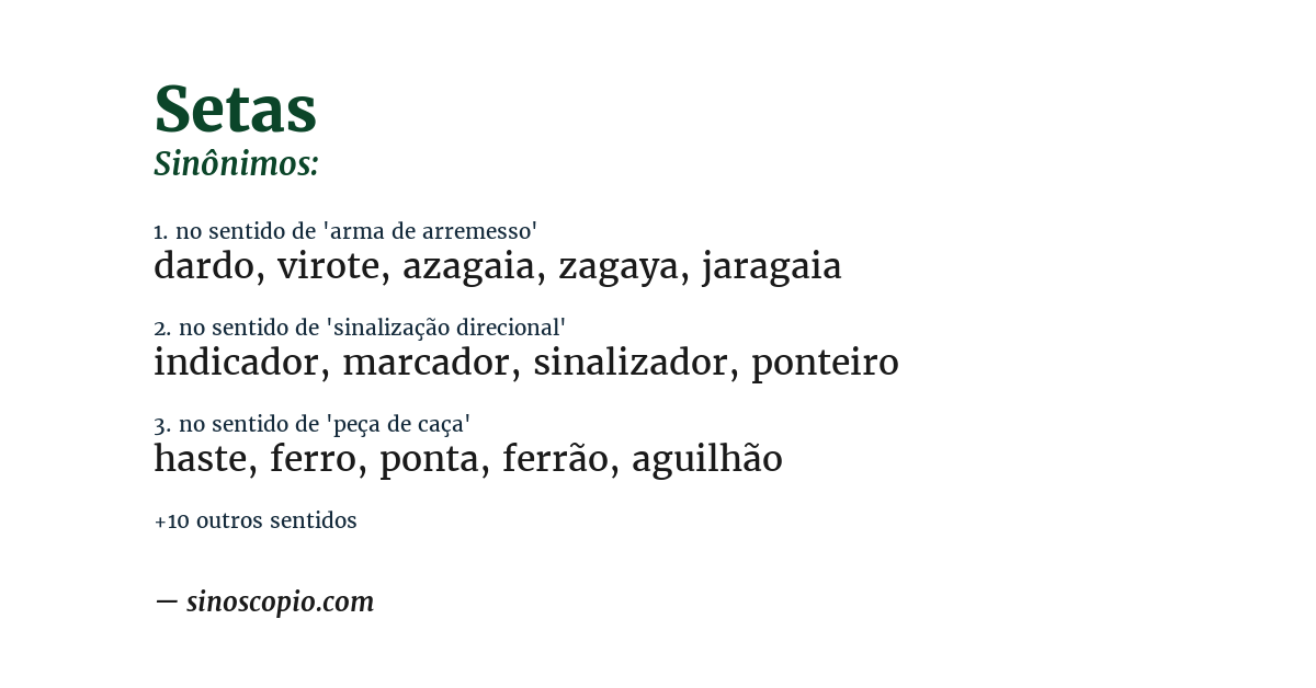 Sinônimo de setas