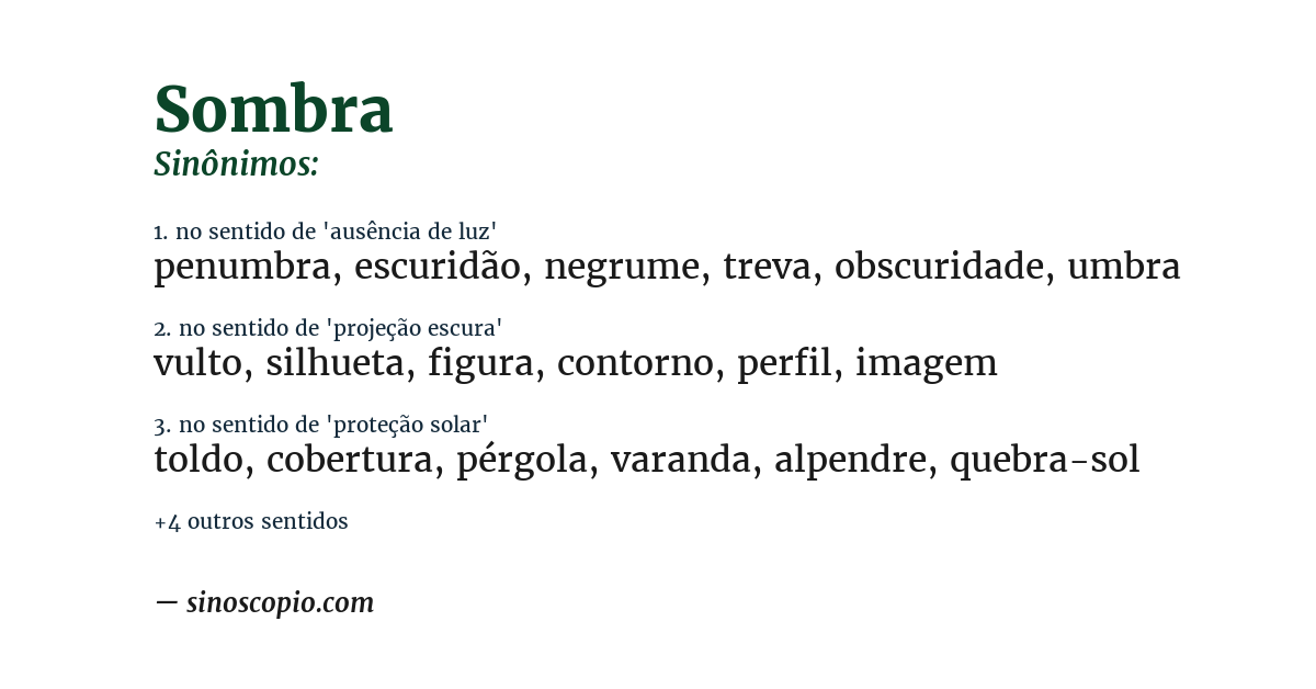 Sinônimo de sombra