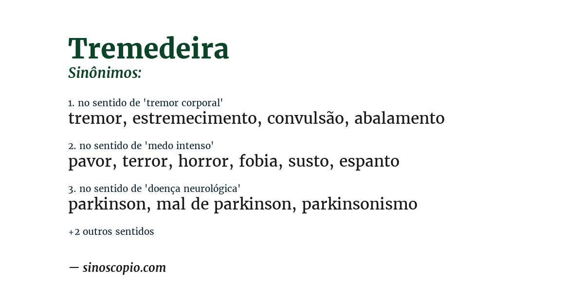 Sinônimo de tremedeira