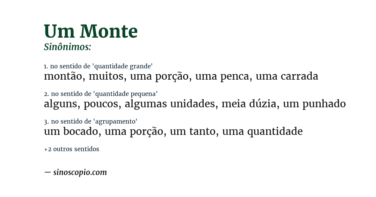 Sinônimo de um monte
