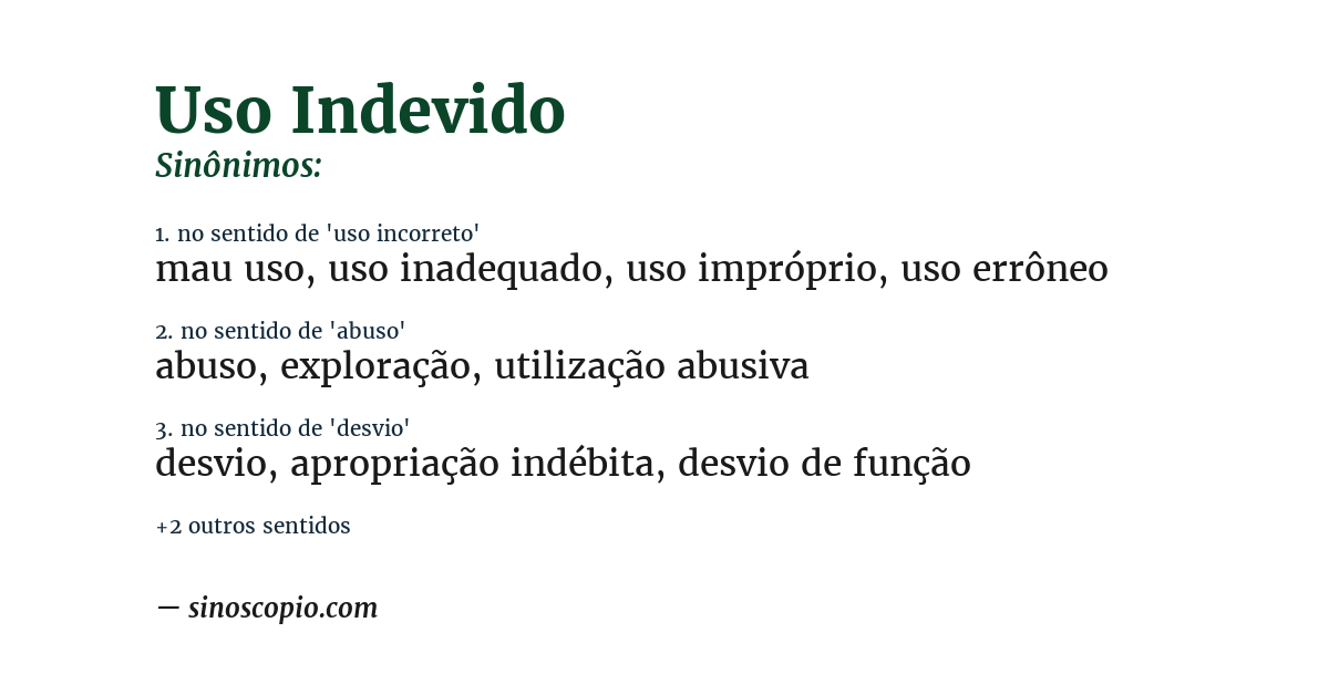 Sinônimo de uso indevido